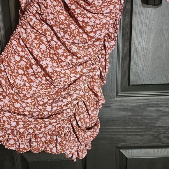 re:named 'Raven' Girly Romantic Ruched Mini Dress Ditsy Floral Cottagecore - Picture 10 of 16